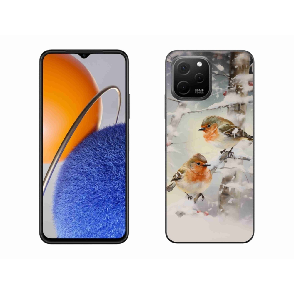 Gél borítás mmCase a Huawei Nova Y61 készülékhez - madarak télen