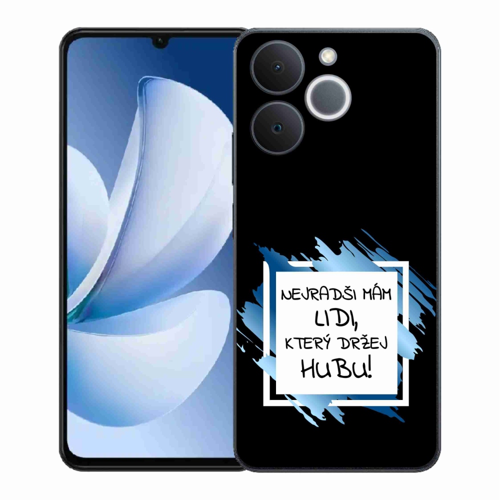 Gél borító mmCase a Realme Note 70T készülékhez - vicces szöveg 7 fehér és fekete háttérrel
