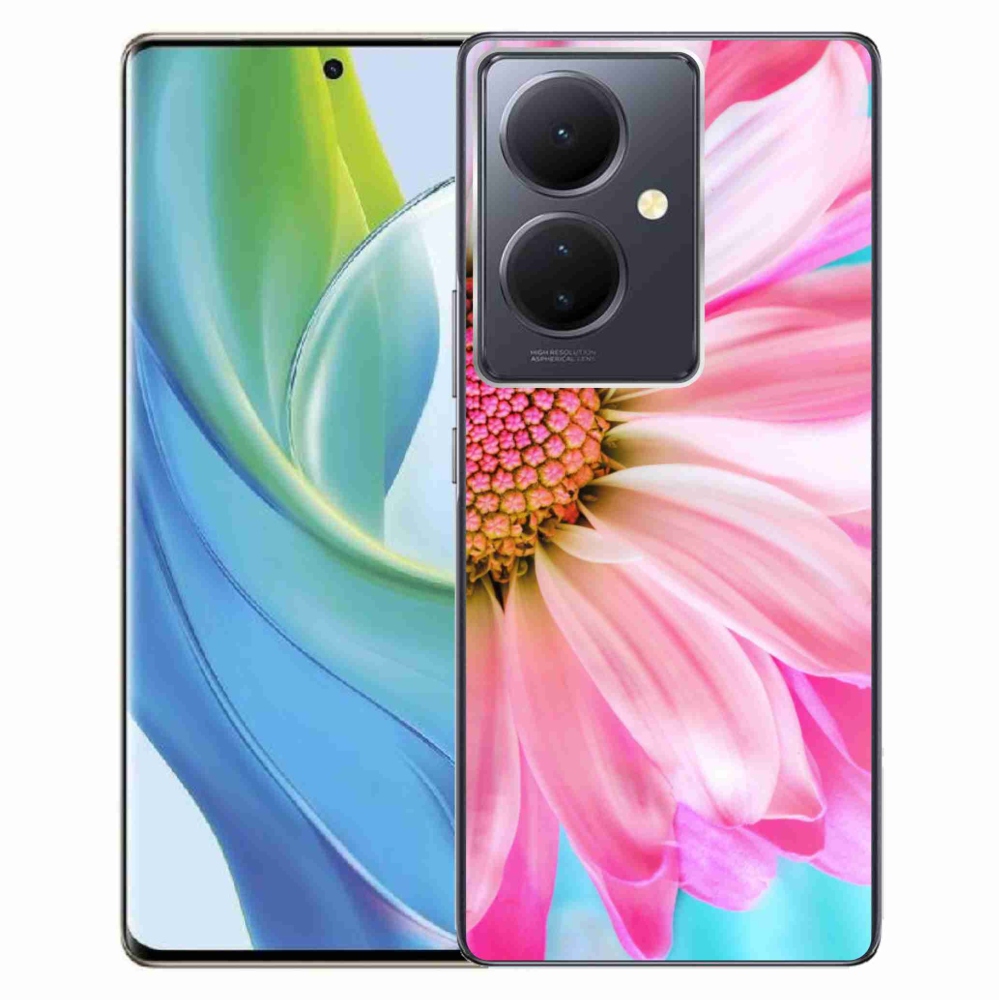 Gél borító mmCase a Vivo V29 Lite 5G-hez - rózsaszín virág