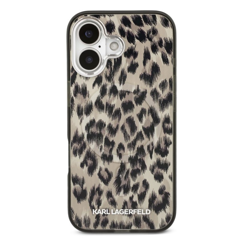 Karl Lagerfeld IML Leopard MagSafe hátlap iPhone 17-hez, barna