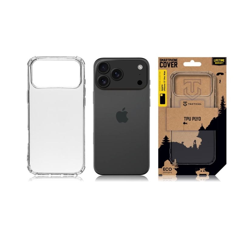 Taktikai TPU Plyo borítás az Apple iPhone 17 Pro Max készülékhez Átlátszó