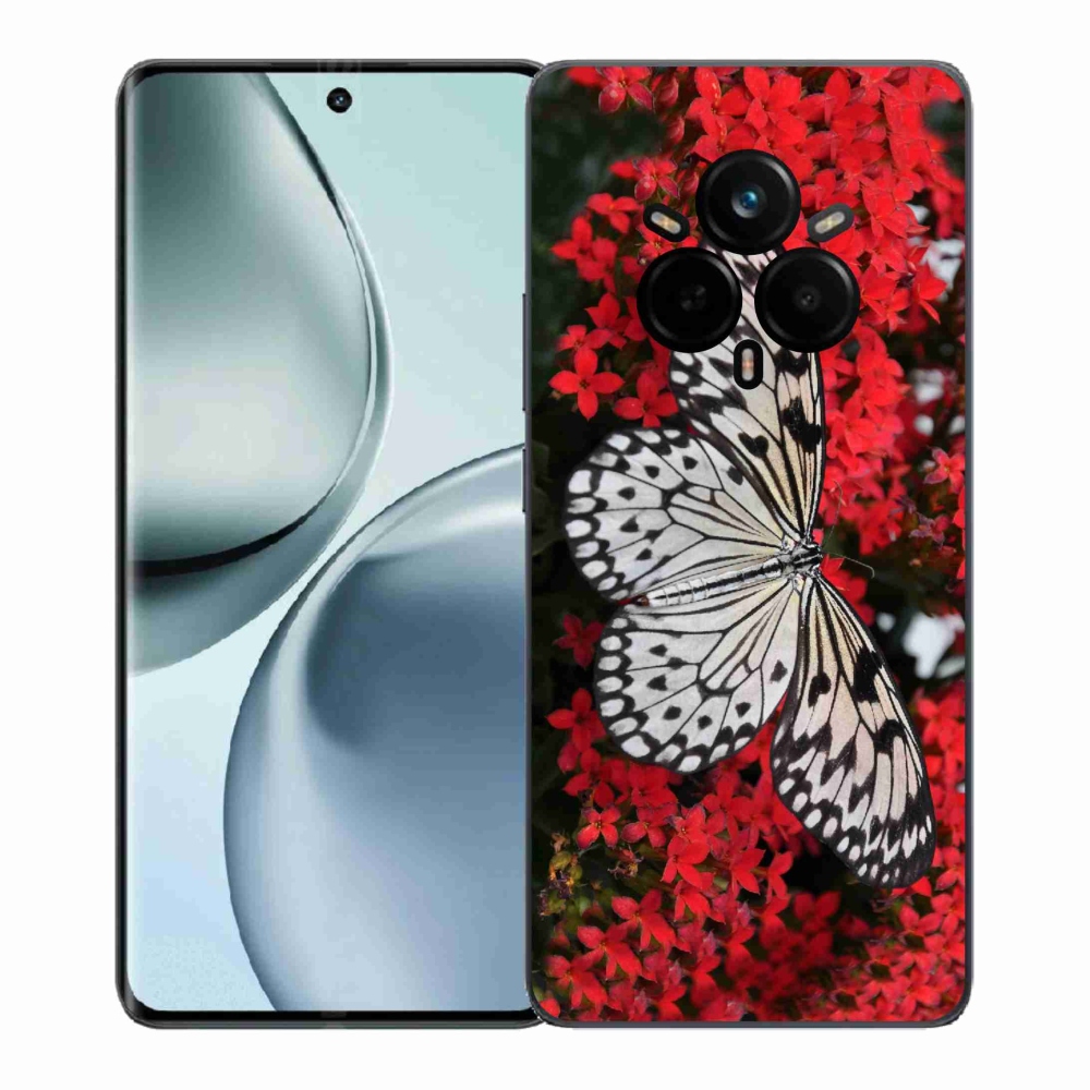 Zselés borítás mmCase a Realme 14 Pro+ 5G számára - fekete-fehér pillangó 1