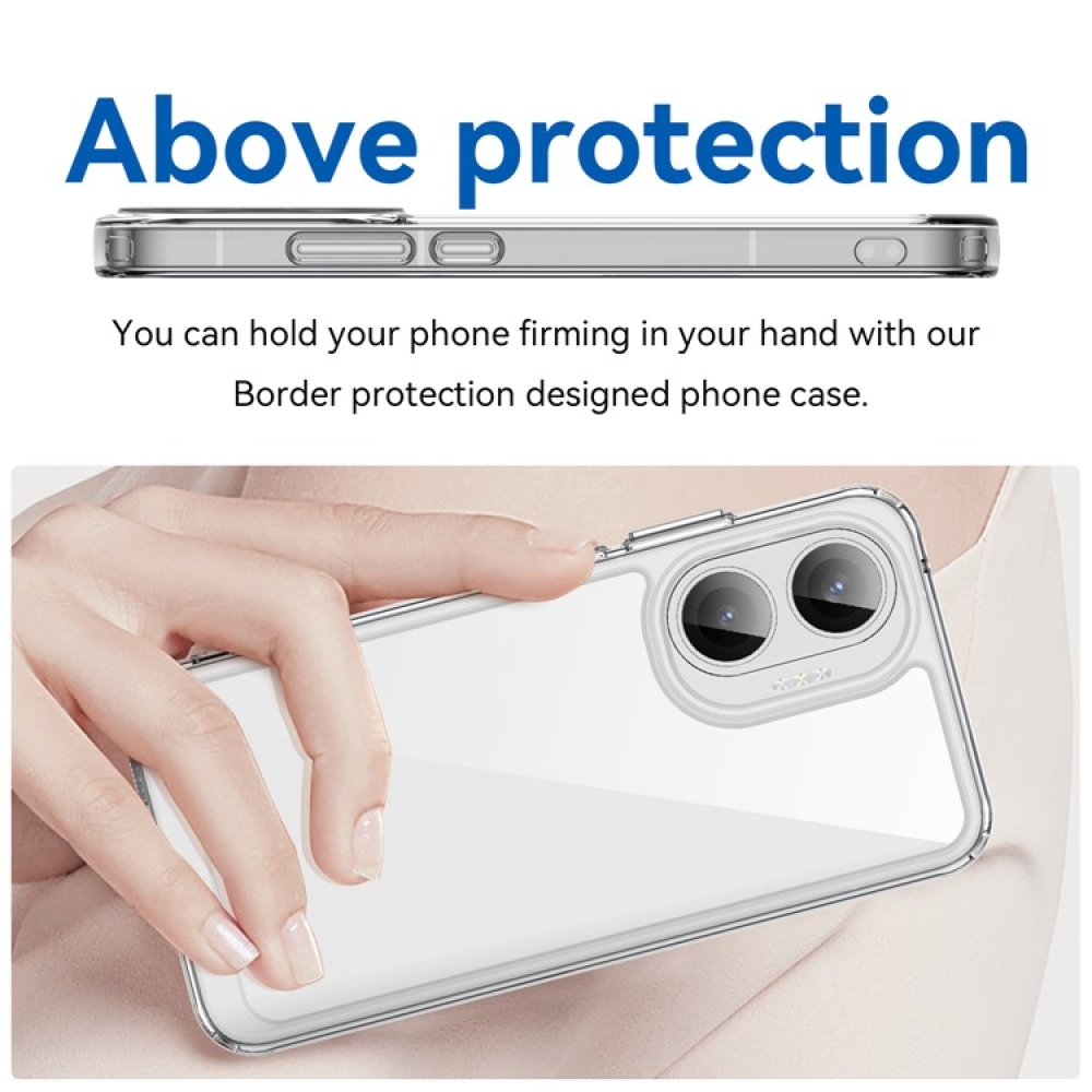 Gél tok rögzített hátlappal a Xiaomi Poco F7 5G-n - átlátszó
