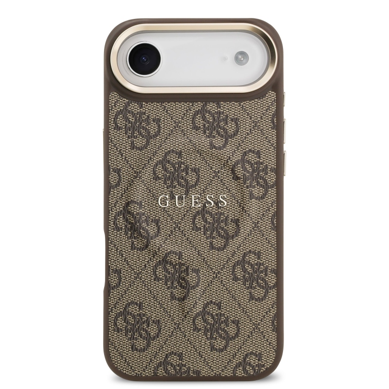 Guess PU bőr 4G arany keret MagSafe hátlap iPhone Air barna borítóhoz