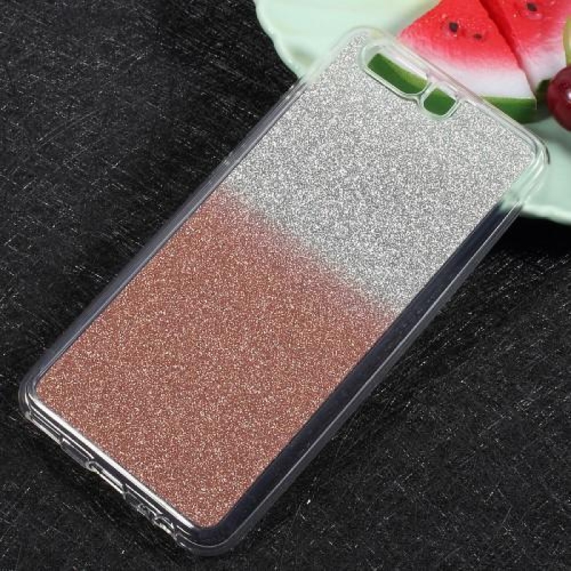Csillogó zselés tok Huawei P10 Lite-hoz - rózsaarany
