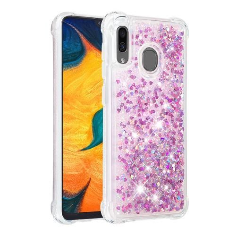 Glitter zselés tok mobil Samsung Galaxy A30 / A20 - rózsaszínű