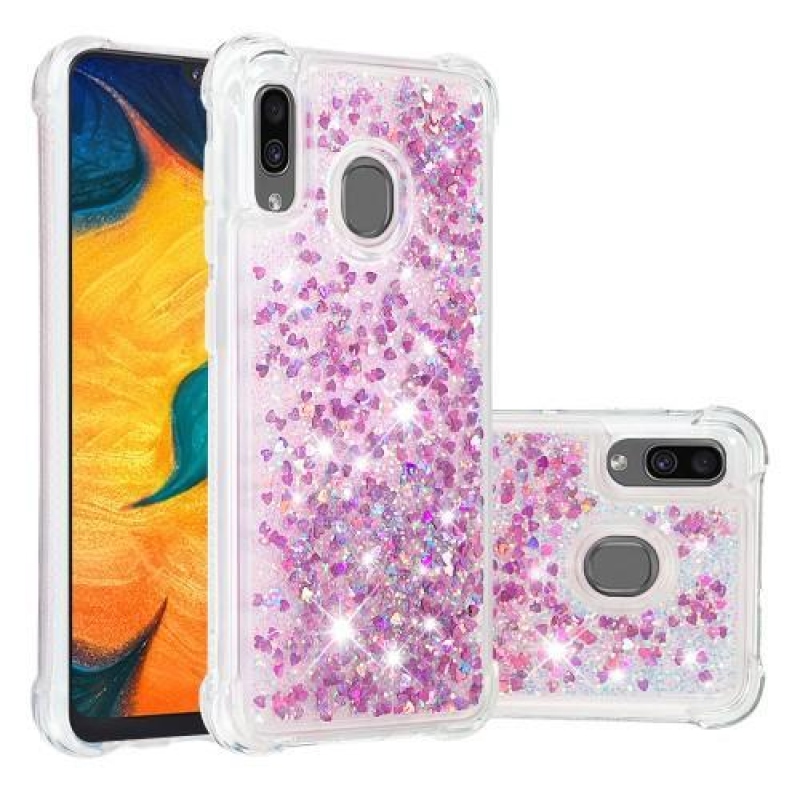 Glitter zselés tok mobil Samsung Galaxy A30 / A20 - rózsaszínű