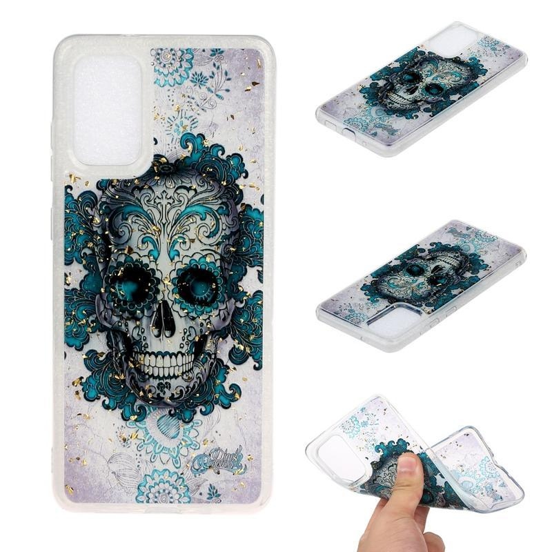 Glitter zselés tok mobil Samsung Galaxy S20 - koponya