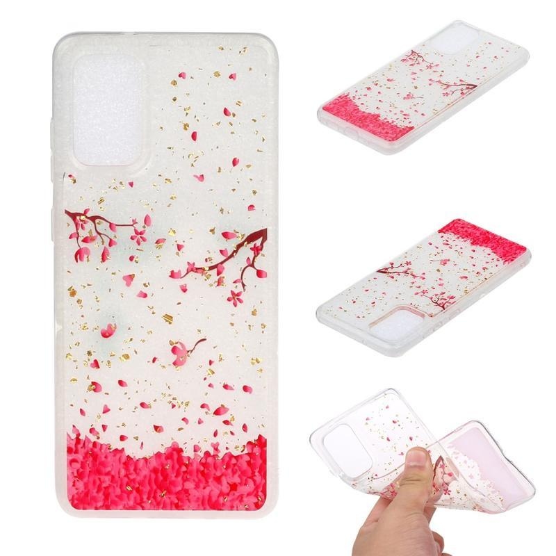 Glitter zselés tok mobil Samsung Galaxy S20 Plus - szirmok