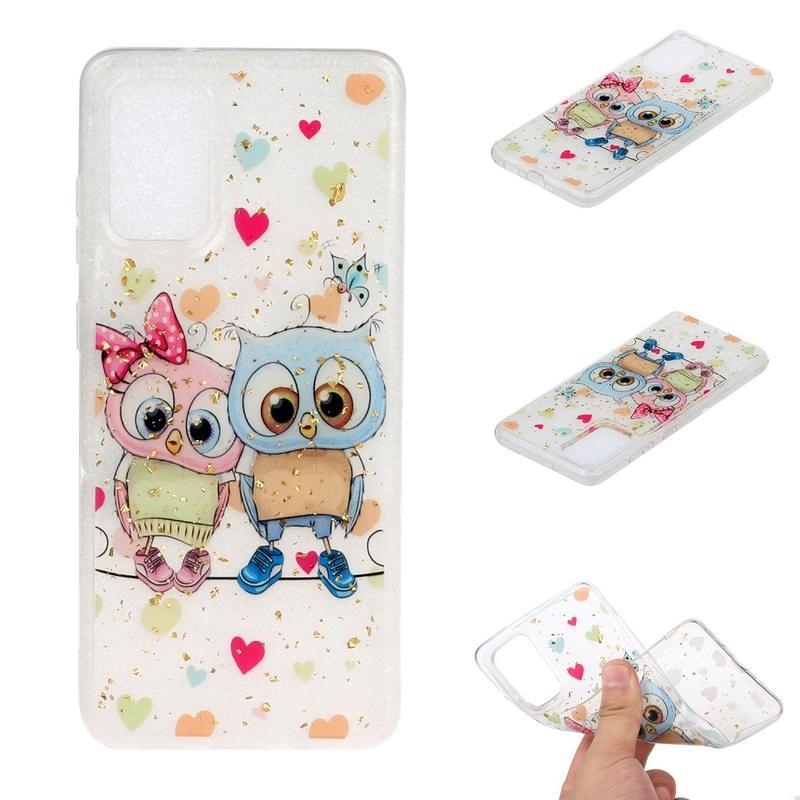Csillogó zselés tok Samsung Galaxy S20 Plus készülékhez - bagolypár