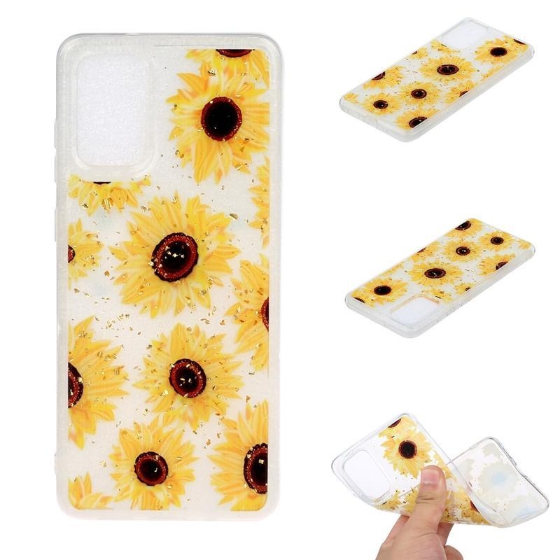 Csillogó zselés tok Samsung Galaxy S20 Plus készülékhez - Napraforgó