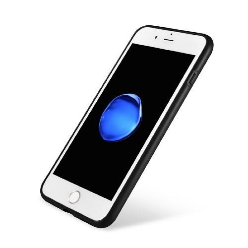Csillogó zselés tok PU bőr hátlappal iPhone 7 Plus és 8 Plus készülékhez - arany színű