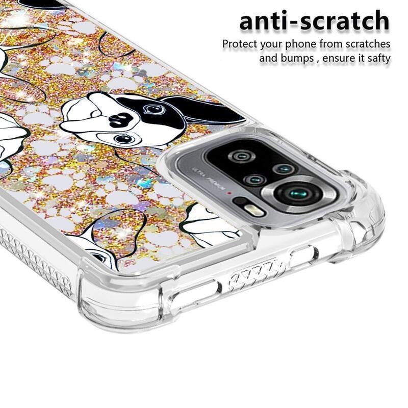 Glitter homokóra zselés tok Xiaomi Redmi Note 10 4G/Redmi Note 10S/Poco M5s - kutya