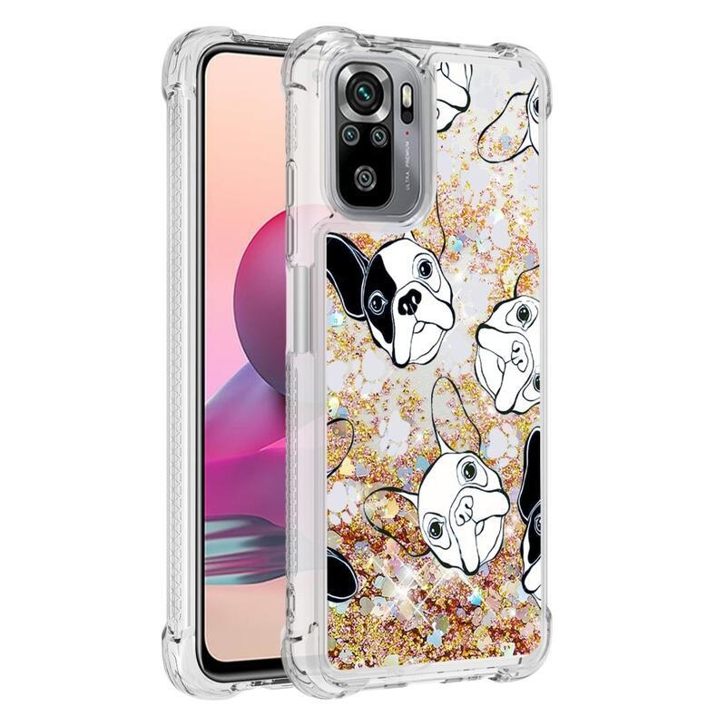 Glitter homokóra zselés tok Xiaomi Redmi Note 10 4G/Redmi Note 10S/Poco M5s - kutya