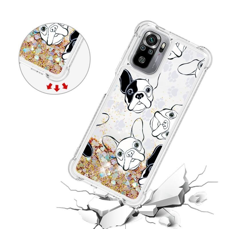 Glitter homokóra zselés tok Xiaomi Redmi Note 10 4G/Redmi Note 10S/Poco M5s - kutya
