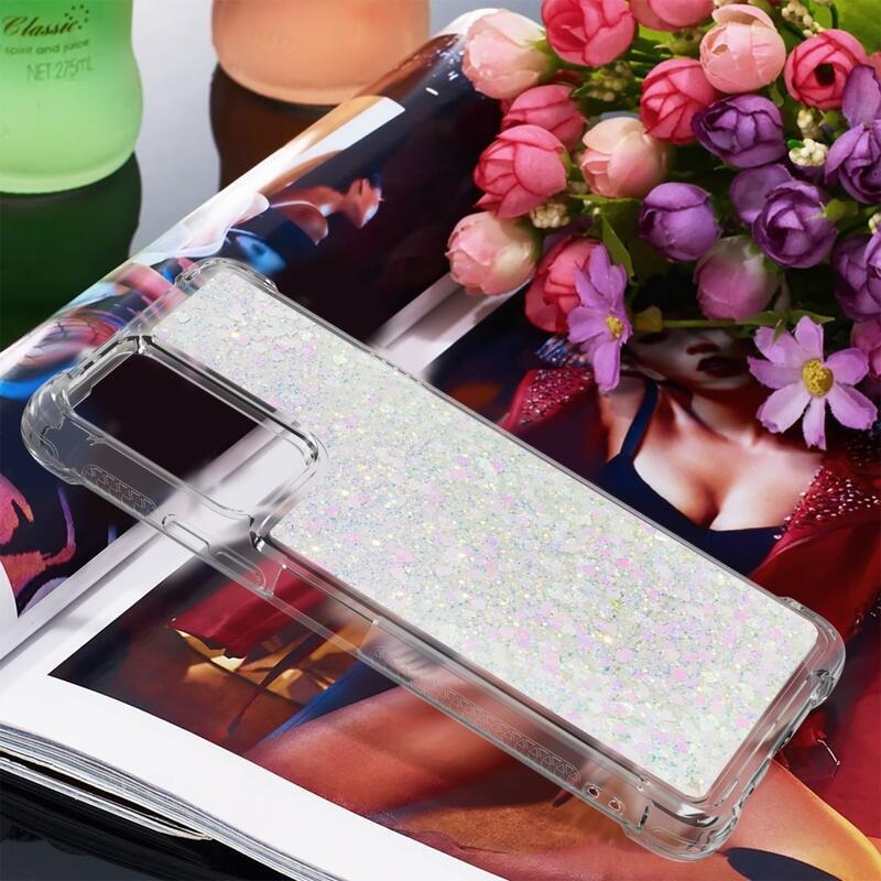 Csillogó homokóra zselés tok Xiaomi Redmi Note 10 Pro - rózsaszín/ezüst/szív