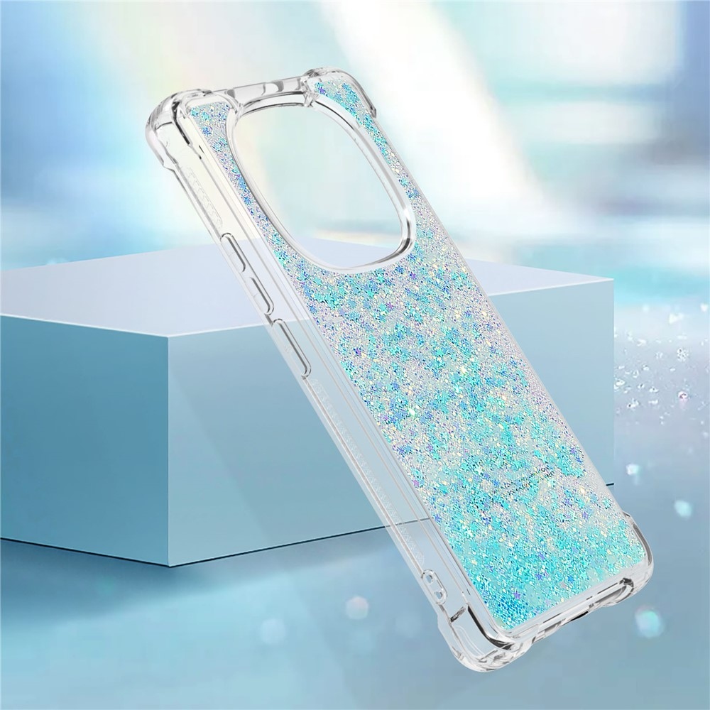 Glitter homokóra zselés tok Xiaomi Redmi Note 14 Pro 5G/Poco X7 5G - kék/csillagok