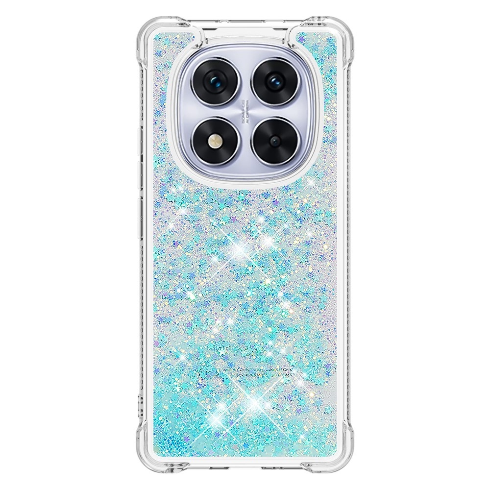 Glitter homokóra zselés tok Xiaomi Redmi Note 14 Pro 5G/Poco X7 5G - kék/csillagok