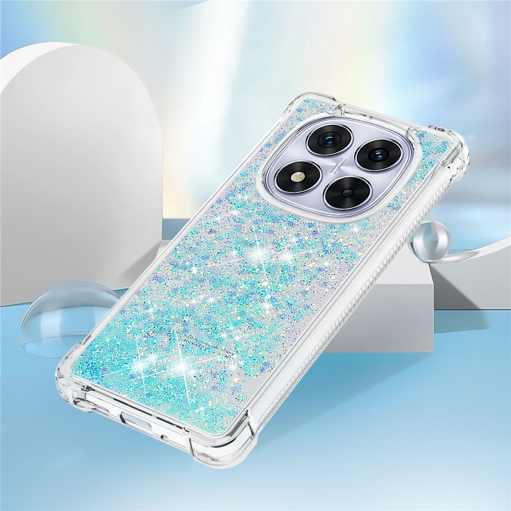 Glitter homokóra zselés tok Xiaomi Redmi Note 14 Pro 5G/Poco X7 5G - kék/csillagok