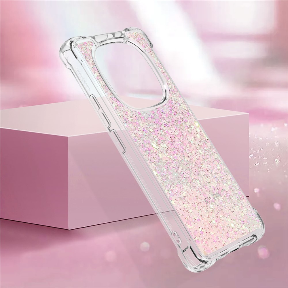 Glitter homokóra zselés tok Xiaomi Redmi Note 14 Pro 5G/Poco X7 5G - rózsaszín/csillagok