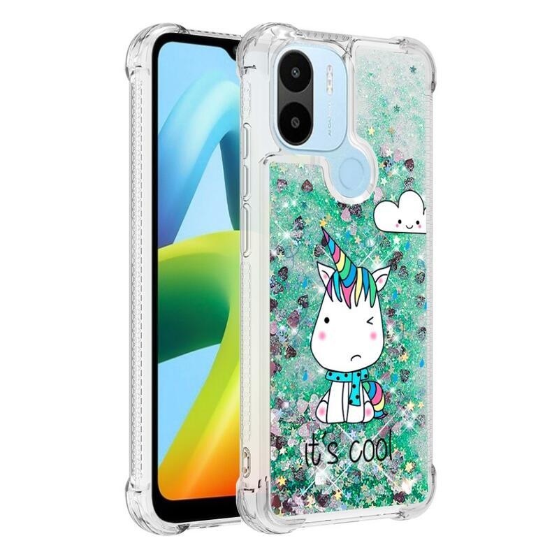 Glitter homokóra hüvely Xiaomi Redmi A1+/A2+ - színes egyszarvúhoz