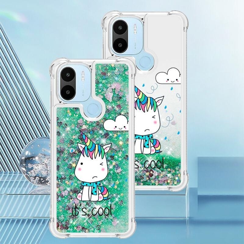 Glitter homokóra hüvely Xiaomi Redmi A1+/A2+ - színes egyszarvúhoz
