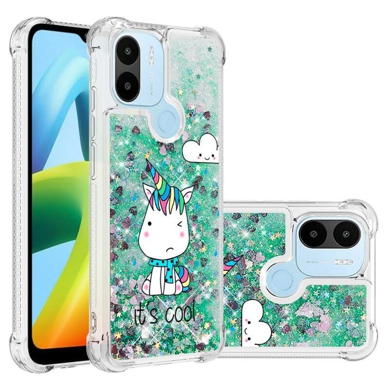 Glitter homokóra hüvely Xiaomi Redmi A1+/A2+ - színes egyszarvúhoz