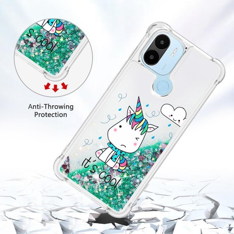 Glitter homokóra hüvely Xiaomi Redmi A1+/A2+ - színes egyszarvúhoz