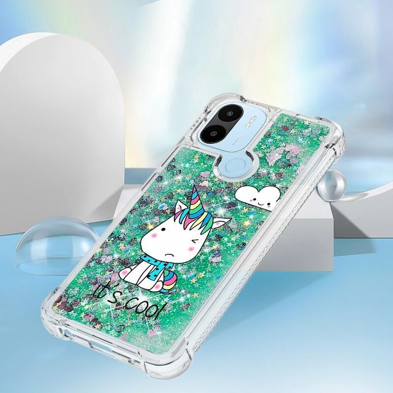 Glitter homokóra hüvely Xiaomi Redmi A1+/A2+ - színes egyszarvúhoz