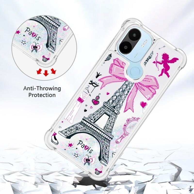 Csillogó homokóra tok Xiaomi Redmi A1+/A2+ - Eiffel-toronyhoz