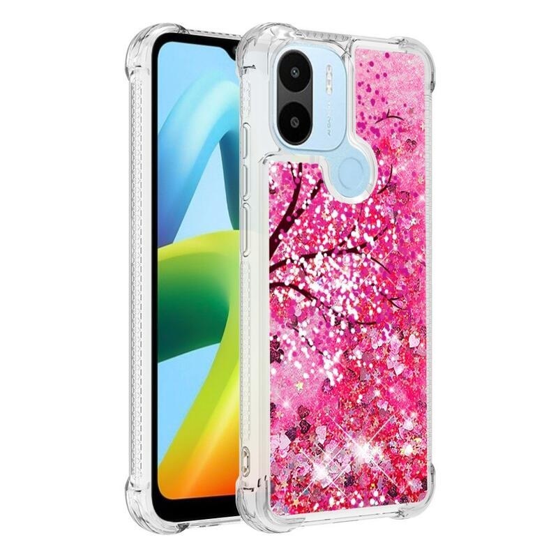 Csillogó homokóra tok Xiaomi Redmi A1+/A2+ - fa virágokkal
