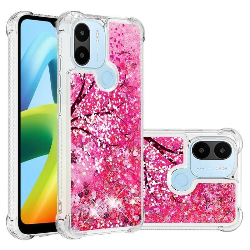 Csillogó homokóra tok Xiaomi Redmi A1+/A2+ - fa virágokkal