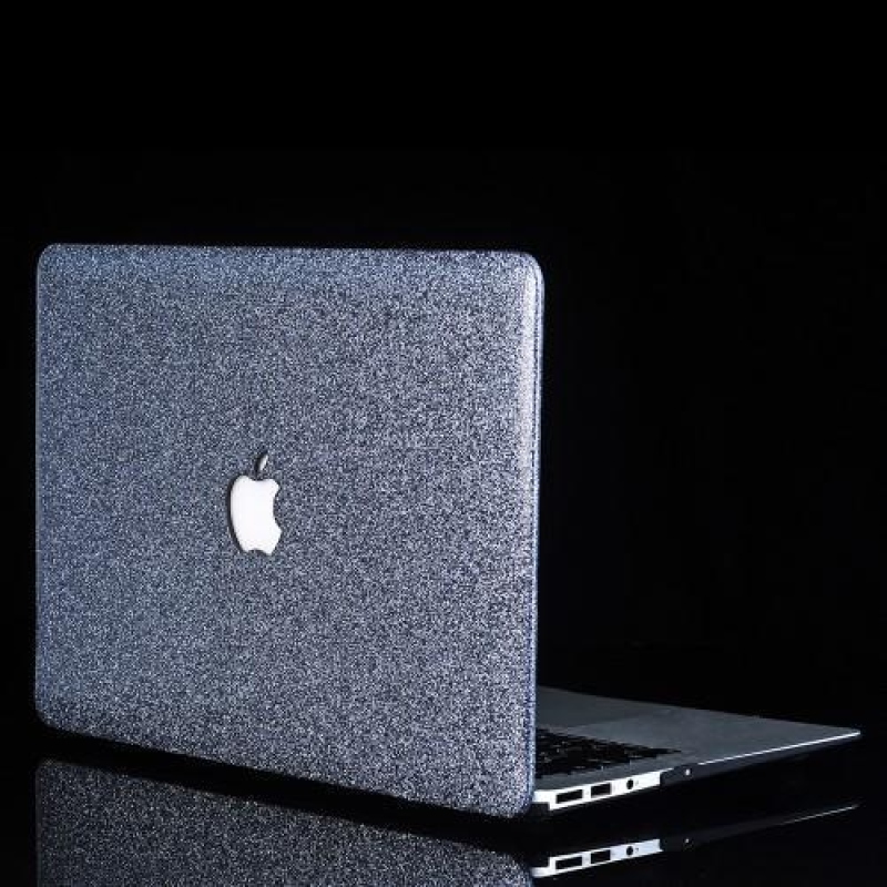 Csillogó, kétrészes PU bőr/műanyag tok MacBook Air 13.3 készülékhez - kék