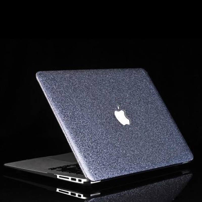 Csillogó, kétrészes PU bőr/műanyag tok MacBook Air 13.3 készülékhez - kék