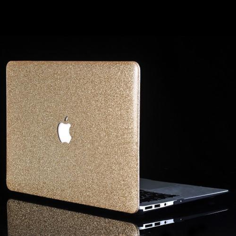 Csillogó, kétrészes PU bőr/műanyag tok MacBook Air 13.3 készülékhez - arany színben
