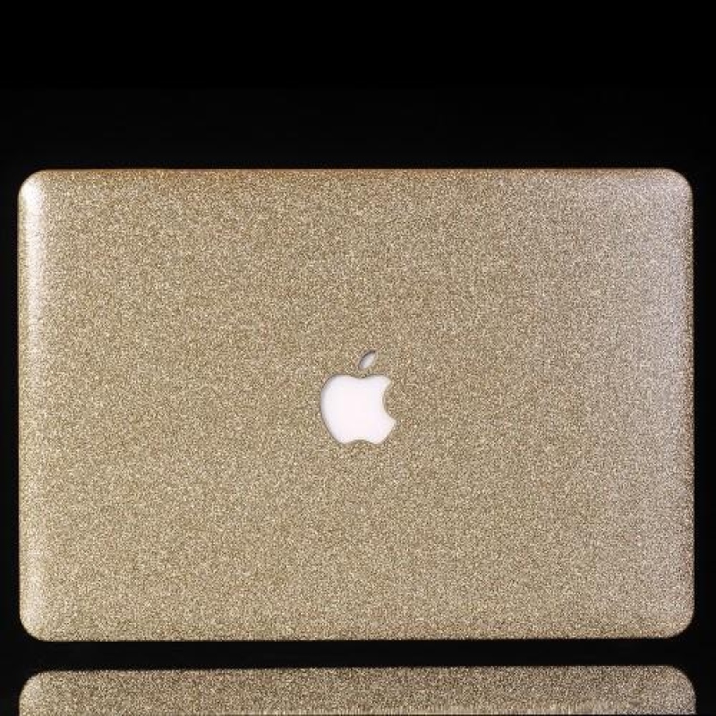 Csillogó, kétrészes PU bőr/műanyag tok MacBook Air 13.3 készülékhez - arany színben
