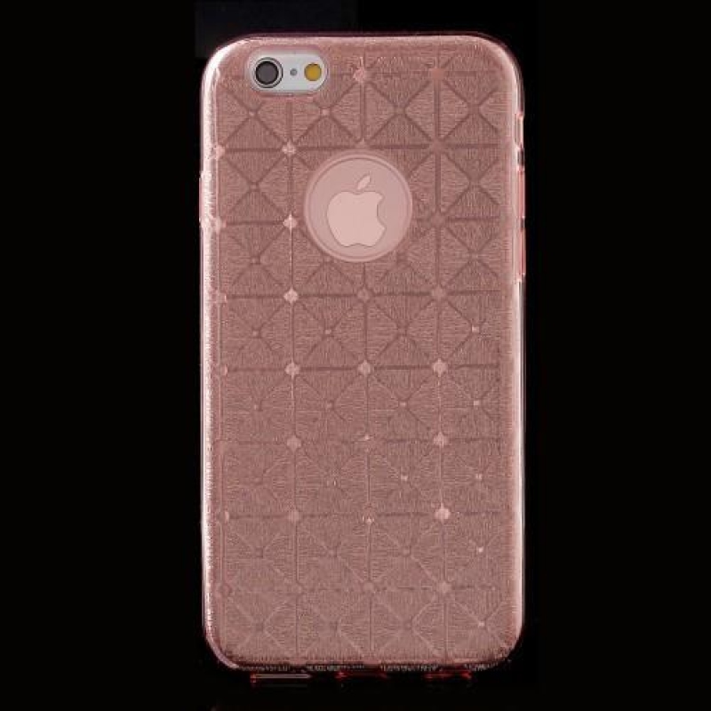 Csillogó zselés tok textúrával iPhone 6 Plus és 6s Plus készülékhez - rózsaszín