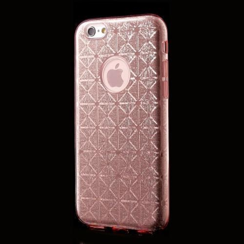 Csillogó zselés tok textúrával iPhone 6 Plus és 6s Plus készülékhez - rózsaszín
