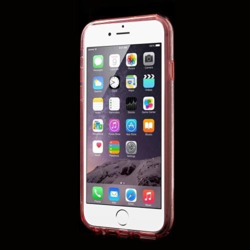 Csillogó zselés tok textúrával iPhone 6 Plus és 6s Plus készülékhez - rózsaszín