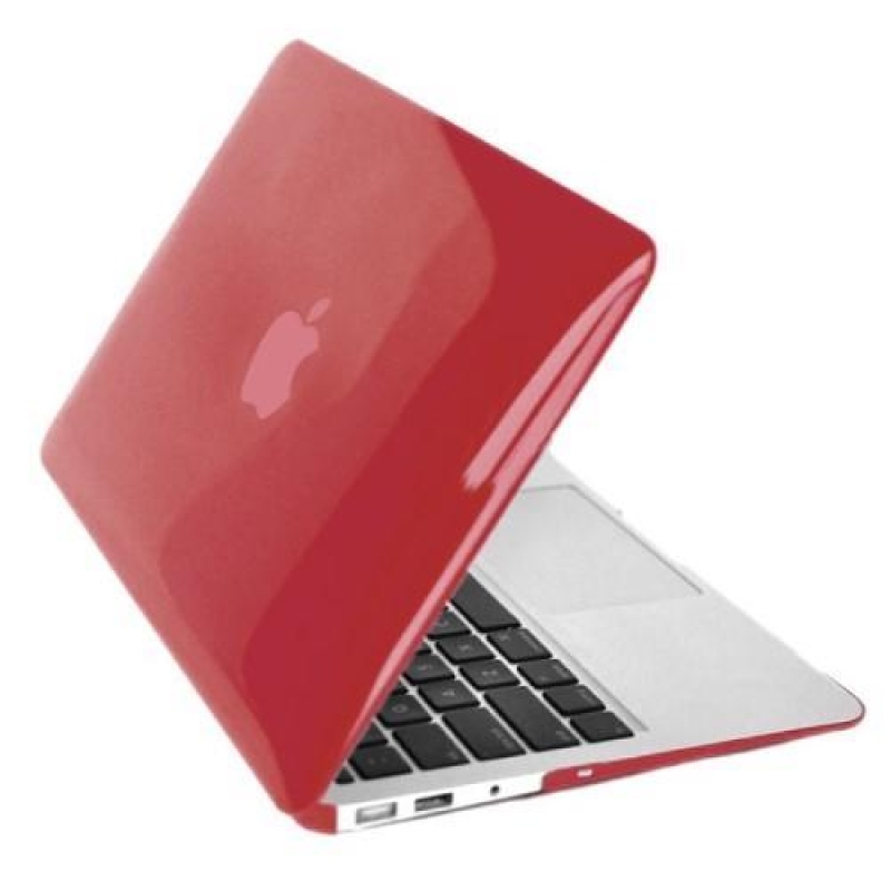 Fényes műanyag tok, porvédő és billentyűzetvédő készlet MacBook Air 13.3 - piros
