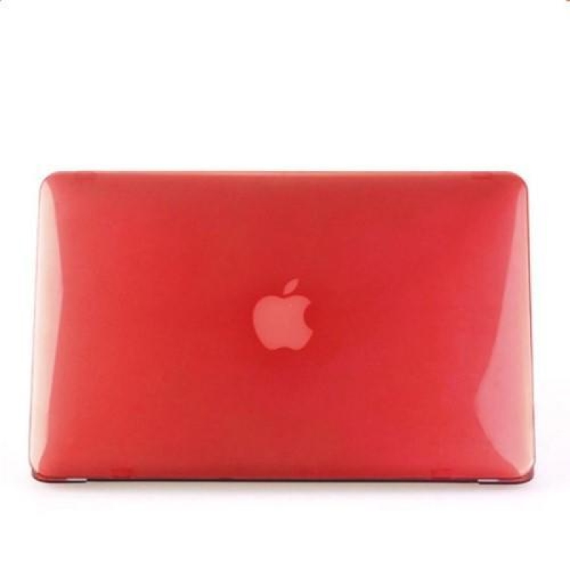 Fényes műanyag tok, porvédő és billentyűzetvédő készlet MacBook Air 13.3 - piros