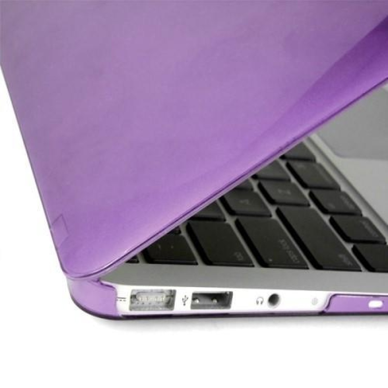 Fényes műanyag tok, porvédő és billentyűzetvédő készlet MacBook Air 13.3 - lila színűhöz