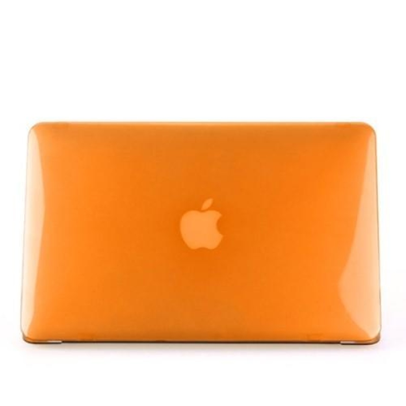Fényes műanyag tok, porvédő és billentyűzetvédő készlet MacBook Air 13.3 - narancssárga színűhez