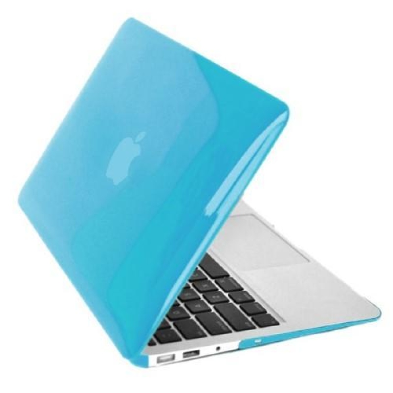 Fényes műanyag tok, porvédő és billentyűzetvédő szett MacBook Air 13.3 - világoskék színűhöz
