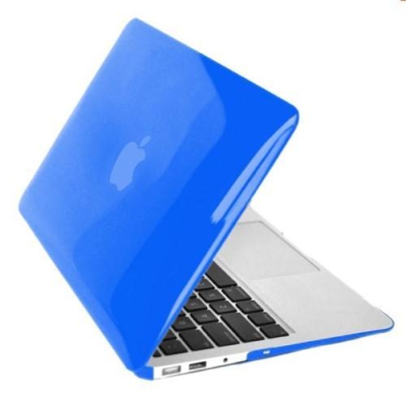 Fényes műanyag tok, porvédő és billentyűzetvédő szett MacBook Air 13.3 - sötétkékhez