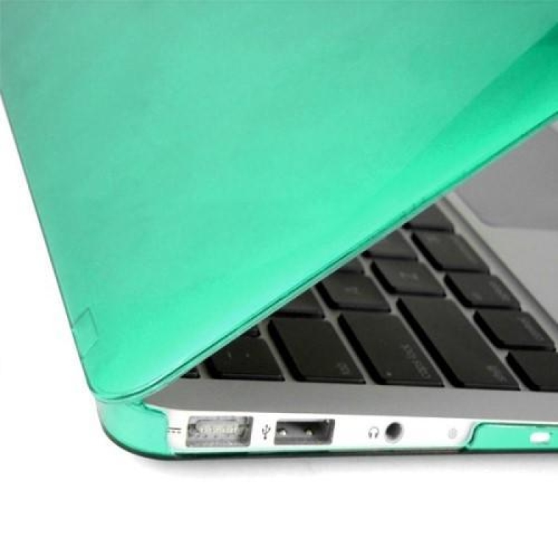Fényes műanyag tok, porvédő és billentyűzetvédő készlet MacBook Air 13.3 - zöld színben