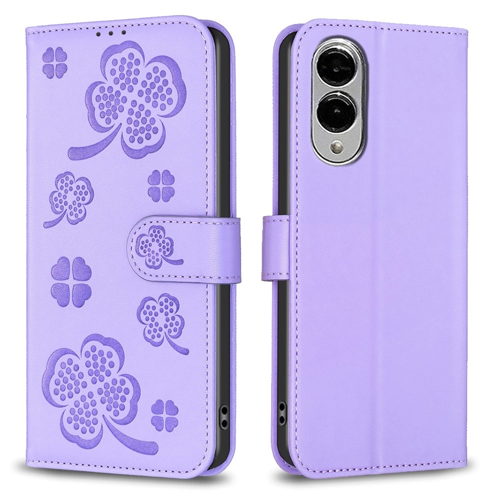 Clover könyv tok Samsung Galaxy S25 Edge készülékhez - lila