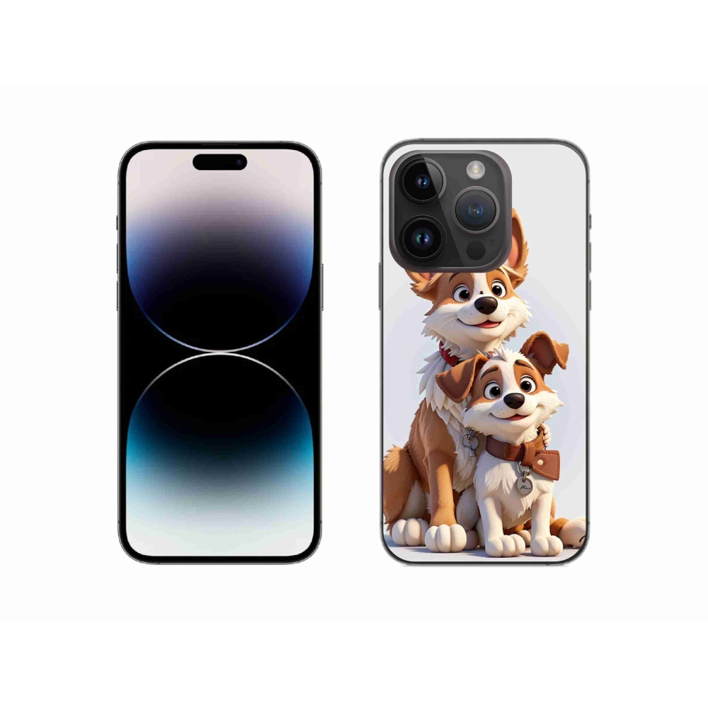 Zselés borítás mmCase iPhone 14 Pro készülékhez - kutyák rajzolása