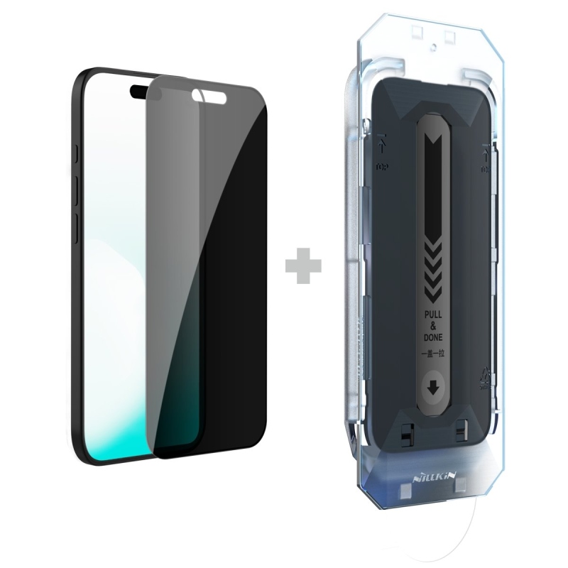 Nillkin Edzett üveg 0.25mm Guardian 2.5D Apple iPhone 17 fekete (applikátorral)