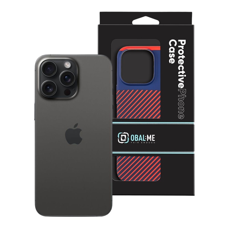COVER:ME Flossy Stripes Cover for Apple iPhone 15 Pro Max Blue/Red borító kék/piros